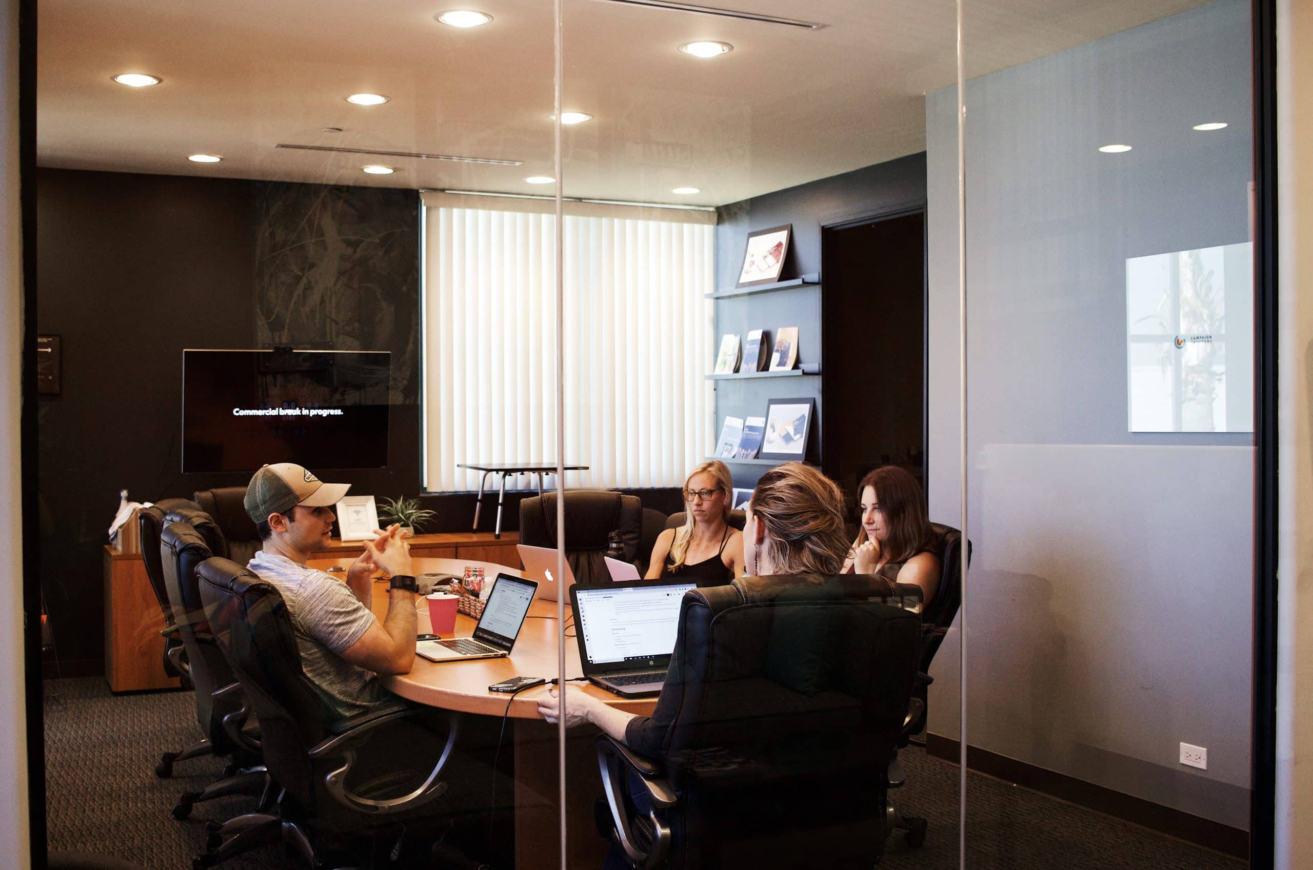 employees in a meeting